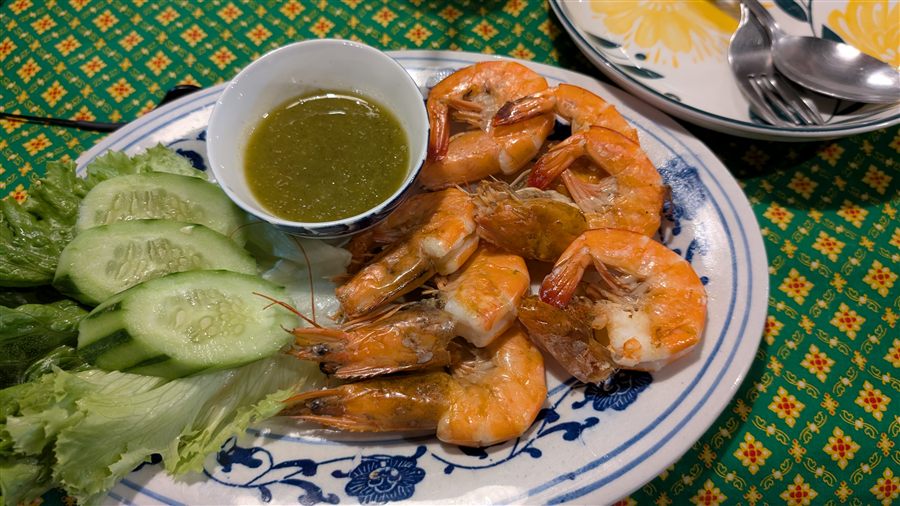 Gegrillte Garnelen im Restaurant Ying
